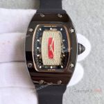 Swiss Richard Mille RM07-1 Copy Watch Black Ceramic Case Red&Diamond